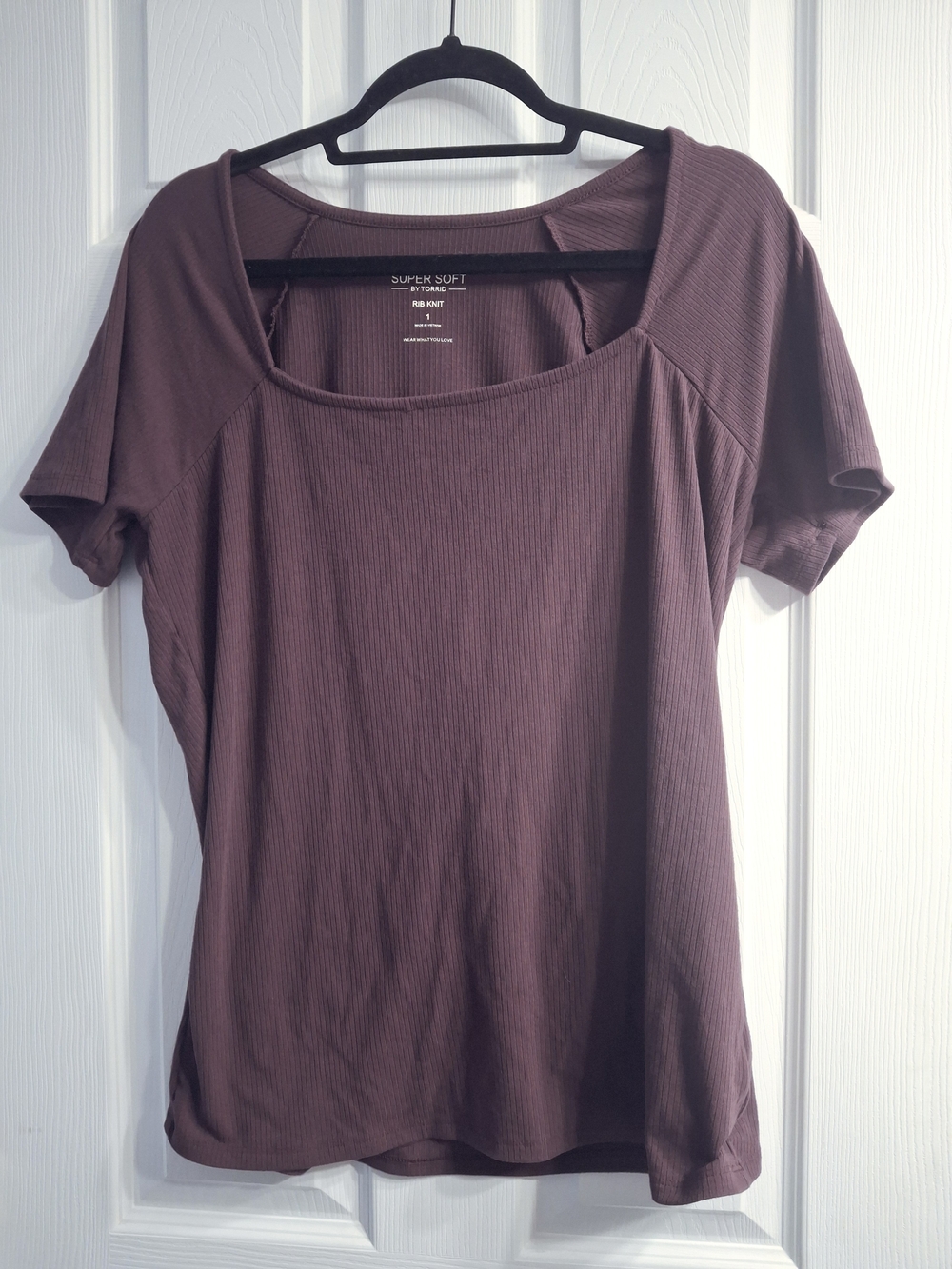 torrid Mauve Brown Square Neck Short Sleeve Top, Size 1x